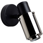 Biny Spot Wall Sconce - Matte Black / Polished Nickel