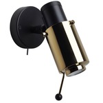 Biny Spot Wall Sconce with Directional Stick - Matte Black / Gold