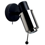 Biny Spot Wall Sconce with Directional Stick - Matte Black / Polished Nickel