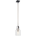 Kitner Pendant - Polished Nickel / Clear Seeded