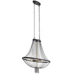 Alexia Oval Chandelier - Textured Black / Clear