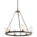 Mathias Chandelier - Olde Bronze / Clear Ribbed