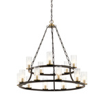 Mathias Chandelier - Olde Bronze / Clear Ribbed