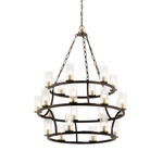 Mathias Chandelier - Olde Bronze / Clear Ribbed