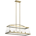Darton Linear Chandelier - Brushed Natural Brass / Clear