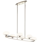 Pim Oval Chandelier - Polished Nickel / Satin Etched