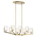 Nye Oval Chandelier - Brushed Natural Brass / Clear