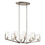 Nye Oval Chandelier - Classic Pewter / Clear