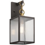 Lahden Outdoor Wall Sconce - Weathered Zinc / Clear Seeded