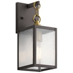 Lahden Outdoor Wall Sconce - Weathered Zinc / Clear Seeded