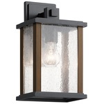 Marimount Outdoor Wall Sconce - Black / Clear Seeded