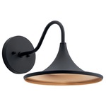 Elias Outdoor Wall Sconce - Textured Black / Gold Metallic