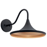 Elias Outdoor Wall Sconce - Textured Black / Gold Metallic