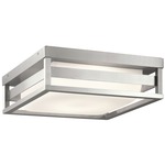 Ryler Outdoor Ceiling Light Fixture - Brushed Aluminum / Satin Etched