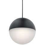 Moonlit Pendant - Matte Black / White Glass