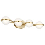 Brettin Bathroom Vanity Light - Champagne Gold / White