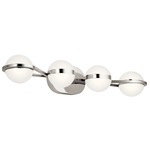 Brettin Bathroom Vanity Light - Polished Nickel / White