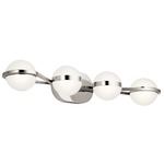 Brettin Bathroom Vanity Light - Polished Nickel / White