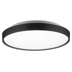 Brunswick Semi Flush Ceiling Light - Black / Frosted
