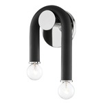Whit Wall Sconce - Polished Nickel / Black