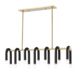 Whit Linear Pendant - Aged Brass / Black