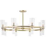 Tabitha Chandelier - Aged Brass / Clear Ribbed