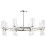 Tabitha Chandelier - Polished Nickel / Clear Ribbed