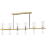 Tabitha Linear Pendant - Aged Brass / Clear Ribbed