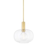 Harlow Pendant - Aged Brass / Clear Seeded