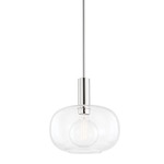 Harlow Pendant - Polished Nickel / Clear Seeded