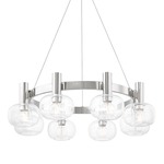 Harlow Round Chandelier - Polished Nickel / Clear Seeded