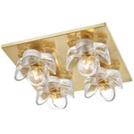 Shea Ceiling Light - Aged Brass / Clear