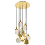 Stillabunt Chandelier - Gold Leaf / Off White