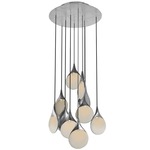 Stillabunt Chandelier - Silver Leaf / Off White