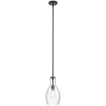 Everly Tulip Pendant - Clear / Black