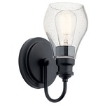 Greenbrier Wall Sconce - Black / Clear Seeded