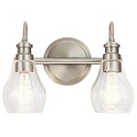 Greenbrier Bathroom Vanity Light - Brushed Nickel / Clear Seeded