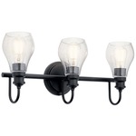 Greenbrier Bathroom Vanity Light - Black / Clear Seeded