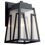 Koblenz Outdoor Wall Sconce - Textured Black / Clear Seeded