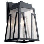 Koblenz Outdoor Wall Sconce - Textured Black / Clear Seeded