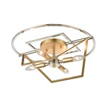 Geosphere Semi Flush Ceiling Light - Polished Nickel / Parisian Gold Leaf