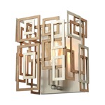 Gridlock Wall Sconce - Aged Silver / Matte Gold
