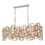 Gridlock Linear Pendant - Aged Silver / Matte Gold