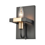 Heathrow Wall Sconce - Matte Black / Satin Brass