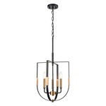 Heathrow Chandelier - Matte Black / Satin Brass