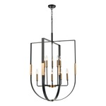 Heathrow Chandelier - Matte Black / Satin Brass