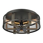 Woodbridge Ceiling Light Fixture - Matte Black / Weathered Oak