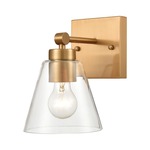 East Point Wall Sconce - Satin Brass / Clear
