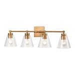 East Point Bathroom Vanity Light - Satin Brass / Clear