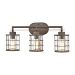 Gilbert Bathroom Vanity Light - Rusted Coffee / Clear Seeded